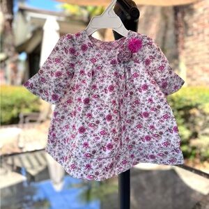 Laura Ashley White and Pink Floral Casual Dress